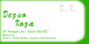 dezso koza business card